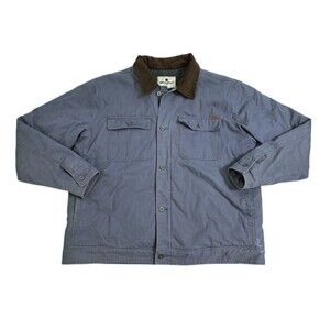 Vintage Woolrich Barn Coat Chore Jacket Men's 2XL Sherpa Lined Canvas Gray Work